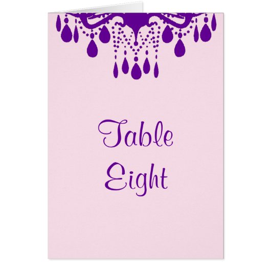 Grand Ballroom Table Number Card (paars) (Voorkant)