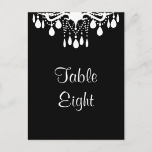 Grand Ballroom Table Number (zwart) Briefkaart