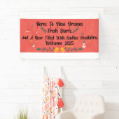 Grand Bannière du Nouvel An Heureux 2025 (En situation)