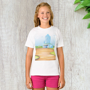 Grand Bâtiment Bleu Filles T-shirt