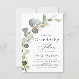 Grand bébé Douche verdure Eucalyptus Invitations