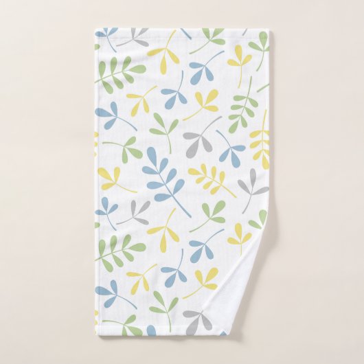 Grand blanc jaune gris bleu assorti de Ptn Grn de (Serviette à main)