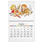 Grand Bleu Calendrier de l'année scolaire pour enf (Jan 2026)