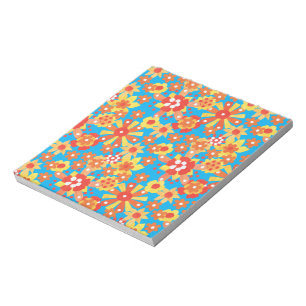 Grand bloc-notes ou Jotter, fleurs orange fantaisi