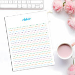 Grand Bloc-notes personnalisé avec arc-en-ciel<br><div class="desc">Ajoutez votre texte à l'aide du formulaire modèle. Veuillez noter que le coussin se déchire du côté,  pas du dessus.</div>