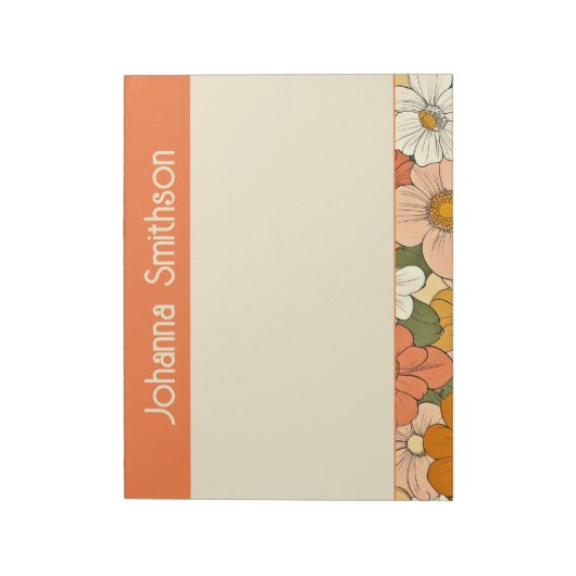 Grand Bloc-notes rétro Orange Groove (Tourné)