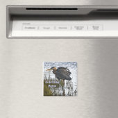 GRAND BLUE HERON Faune Cadeaux Magnet (In Situ (Lave-vaisselle))