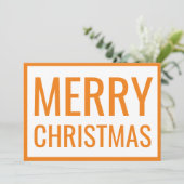 Grand Bold Orange Joyeux Noël Carte photo blanc (Debout devant)