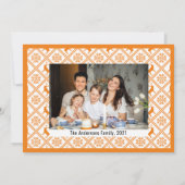 Grand Bold Orange Joyeux Noël Carte photo blanc (Dos)