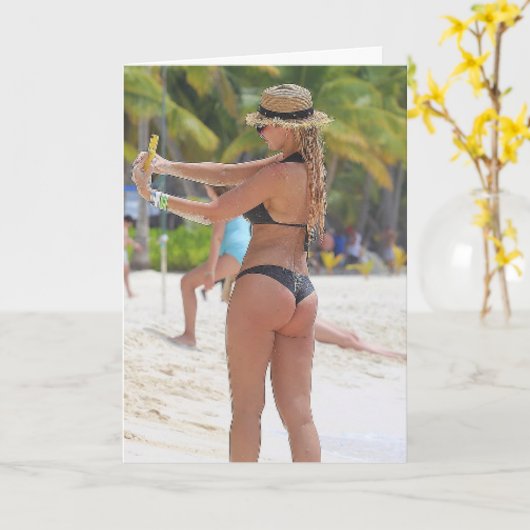 GRAND BOOTY MAIS G-STRING BEACH FILLE CARTE D'ANNI (Fleur jaune)