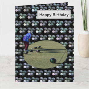 Grand Bowles de pelouse, carte d'anniversaire,