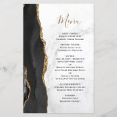 Grand Budget Black Gold Agate Marbre Mariage Menu (Devant)