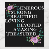 Grand cadeau pour grand-mère Étiquette de vin avec (Étiquettes simples)