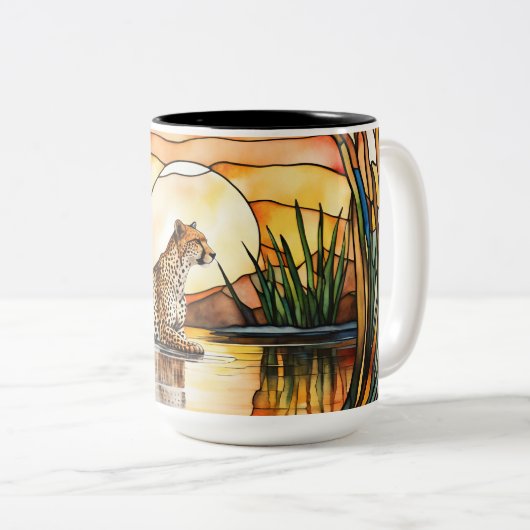 Grand café Mug en verre teetah (Devant droit)