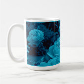 Grand café Rose bleu Mug (Gauche)