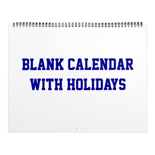 Grand Calendrier Blanc Bleu Avec Fil Bleu Vacances (Protection)