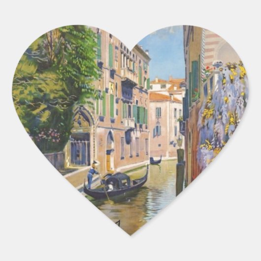  Grand Canal Gondolas Venice Italië Reis Hart Sticker (Voorkant)