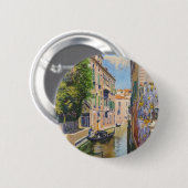  Grand Canal Gondolas Venice Italië Reis Ronde Button 5,7 Cm (Voorkant /achterkant)