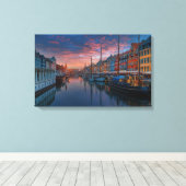 Grand Canal te Dusk Canvas Afdruk (Insitu (Houten vloer))