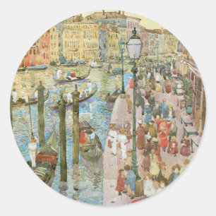 Grand Canal, Venetië, door Maurice Prendergast Ronde Sticker
