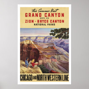 Grand Canyon, Amerika - Vintage Travel Poster