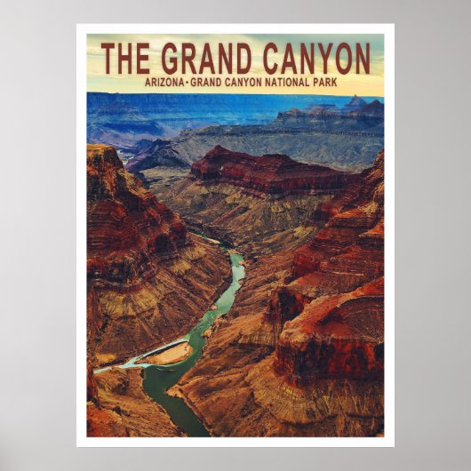 Grand Canyon Arizona Travel Poster (Voorkant)