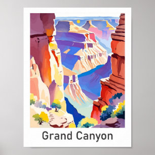 Grand Canyon Arizona Vintage Travel Illustratie Poster