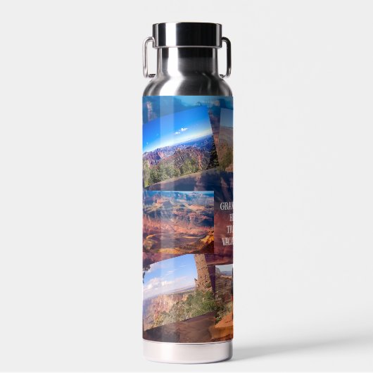 Grand Canyon avontuur 9 Foto's personaliseren Teks Waterfles (Voorkant)