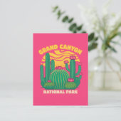 Grand Canyon Cactus zonsondergang Briefkaart (Staand voorkant)