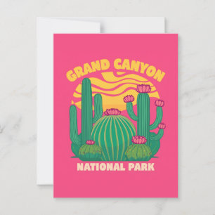 Grand Canyon Cactus zonsondergang Briefkaart