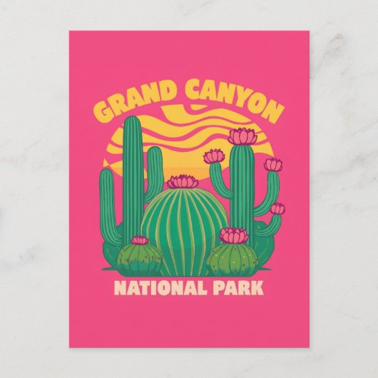 Grand Canyon Cactus zonsondergang Briefkaart (Voorkant)