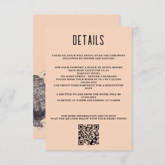 Grand Canyon Couple QR Code en details Informatiekaartje (Voorkant / Achterkant)