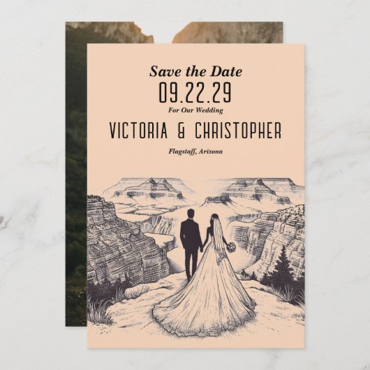 Grand Canyon Couple Save the Date (Voorkant / Achterkant)