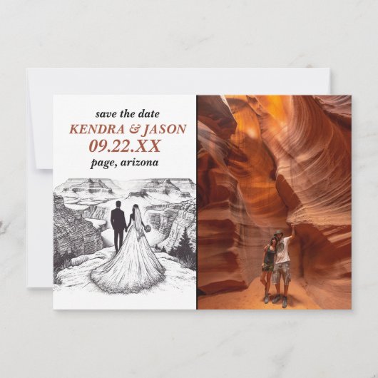 Grand Canyon Couple Save the Date Kaart (Voorkant)