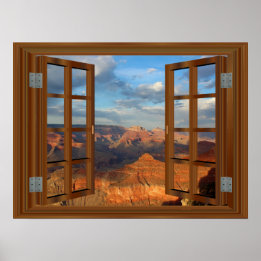 Grand Canyon Fake Faux Window View USA Poster