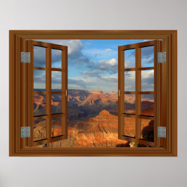 Grand Canyon Fake Faux Window View USA Poster