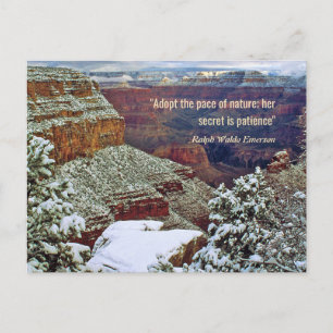Grand Canyon in de winter met Emerson Quote Briefkaart