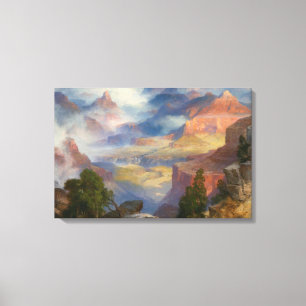 Grand Canyon in Mist (door Thomas Moran) Canvas Afdruk