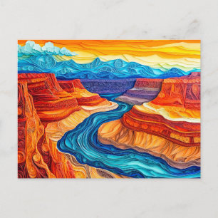 Grand Canyon-landschap in quillingstijl Briefkaart