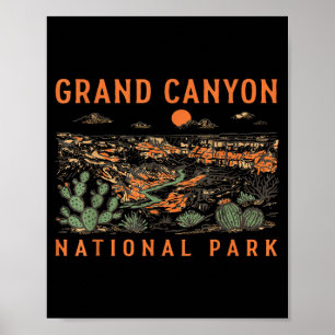 Grand canyon nationaal park arizona vintage natuur poster