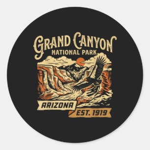 Grand Canyon National Park Arizona Vintage Natuur Ronde Sticker