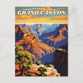Grand Canyon National Park illustratie Retro West Briefkaart (Voorkant)
