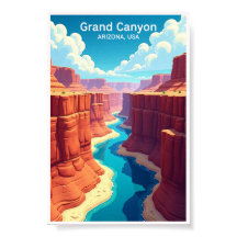 Grand Canyon National Park Reisposter in Vintage S