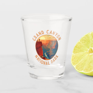 Grand Canyon National Park Retro Distress Circle Shot Glas