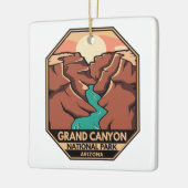 Grand Canyon National Park Retro Emblem Keramisch Ornament (Links)
