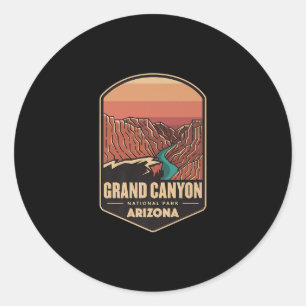 Grand Canyon National Park Travel Hiking Logo Ronde Sticker