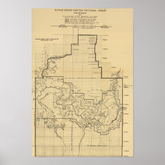 Grand Canyon National ParkPanoramic Map Poster (Voorkant)
