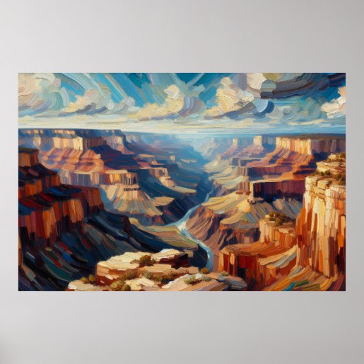 Grand Canyon olieverfschilderij Poster (Voorkant)