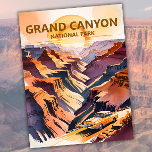 Grand Canyon Pastel Waterverf roadtrip Briefkaart