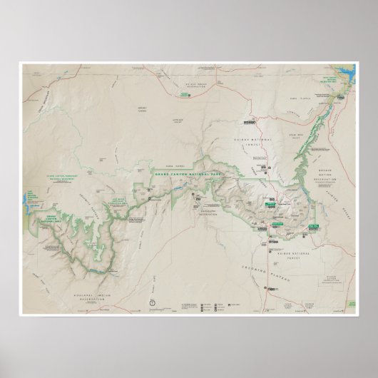 Grand Canyon-plattegrond poster (Voorkant)